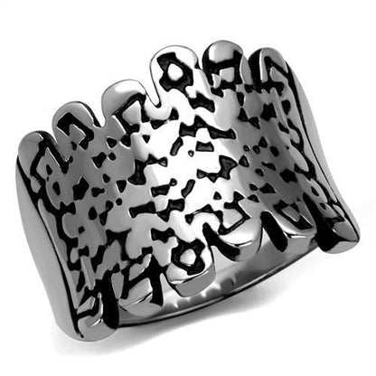 MATK2500 - High polished (no plating) Stainless Steel Ring with Epoxy  in Jet