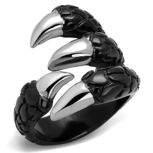 MATK2510 - Two-Tone IP Black (Ion Plating) Stainless Steel Ring with No Stone