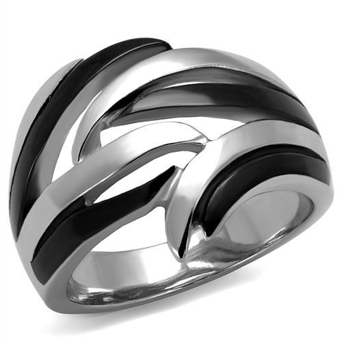 MATK2605 - Two-Tone IP Black (Ion Plating) Stainless Steel Ring with No Stone