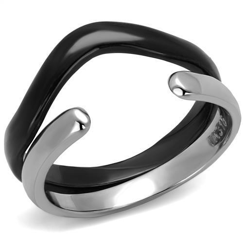 MATK2618 - Two-Tone IP Black (Ion Plating) Stainless Steel Ring with No Stone