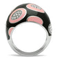 MATK263 - High polished (no plating) Stainless Steel Ring with Top Grade Crystal  in Clear