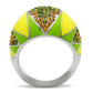 MATK266 - High polished (no plating) Stainless Steel Ring with Top Grade Crystal  in Multi Color
