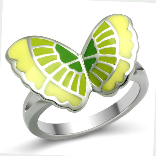 MATK267 - High polished (no plating) Stainless Steel Ring with Epoxy  in No Stone