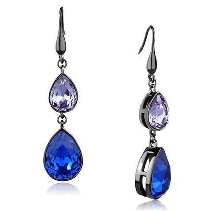 MATK2706 - IP Light Black  (IP Gun) Stainless Steel Earrings with Top Grade Crystal  in Multi Color