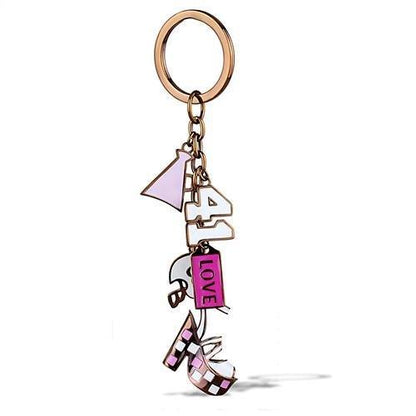 MATK2717 - IP Coffee light Stainless Steel Key Ring with Epoxy  in Multi Color