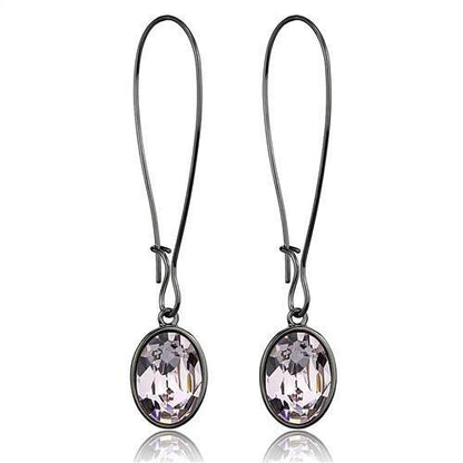 MATK2719 - IP Light Black  (IP Gun) Stainless Steel Earrings with Top Grade Crystal  in Light Peach