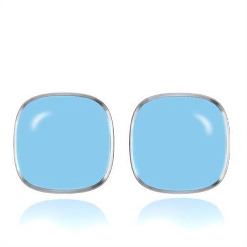 MATK277 - High polished (no plating) Stainless Steel Earrings with Epoxy  in No Stone