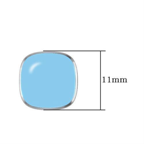 MATK277 - High polished (no plating) Stainless Steel Earrings with Epoxy  in No Stone