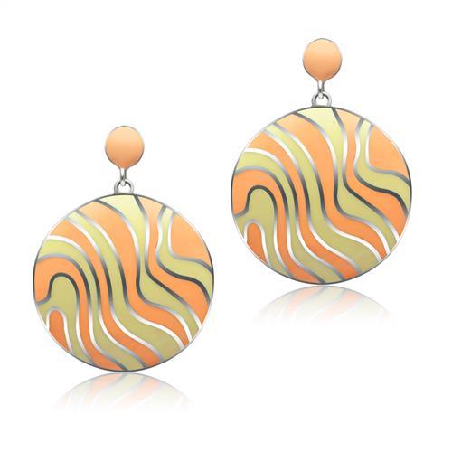 MATK280 - High polished (no plating) Stainless Steel Earrings with No Stone