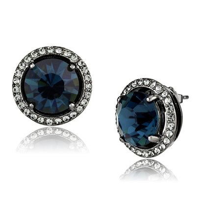 MATK2820 - IP Light Black  (IP Gun) Stainless Steel Earrings with Top Grade Crystal  in Montana
