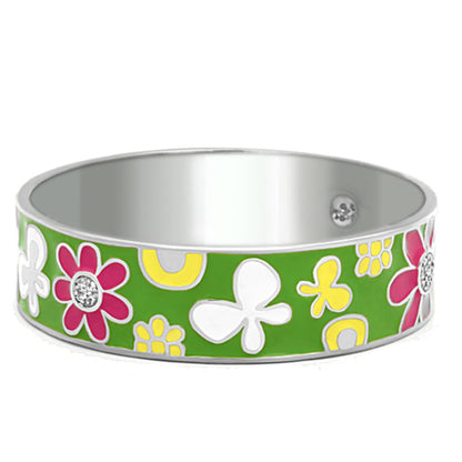 MATK287 - High polished (no plating) Stainless Steel Bangle with Epoxy  in Multi Color