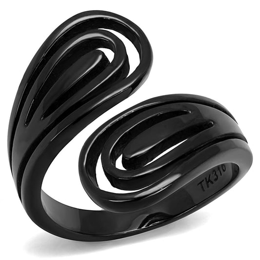 MATK3059 - IP Black(Ion Plating) Stainless Steel Ring with No Stone