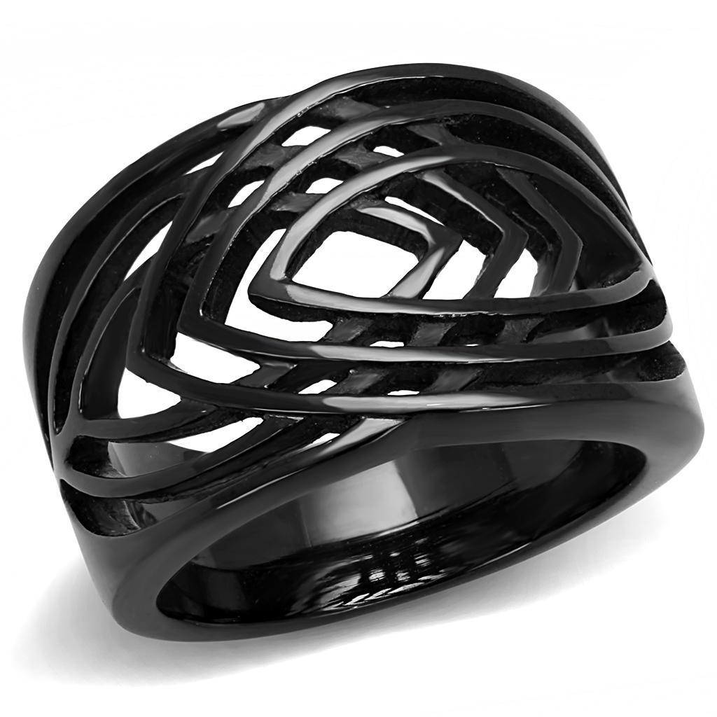 MATK3060 - IP Black(Ion Plating) Stainless Steel Ring with No Stone