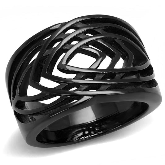 MATK3060 - IP Black(Ion Plating) Stainless Steel Ring with No Stone