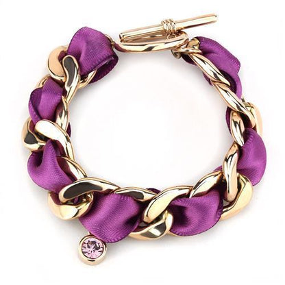 MATK3065 - IP Rose Gold(Ion Plating) Stainless Steel Bracelet with Top Grade Crystal  in Rose