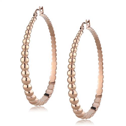 MATK3068 - IP Rose Gold(Ion Plating) Stainless Steel Earrings with No Stone