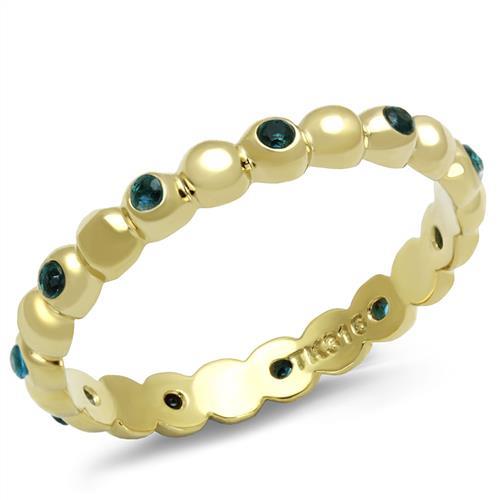 MATK3086 - IP Gold(Ion Plating) Stainless Steel Ring with Synthetic Synthetic Glass in Montana