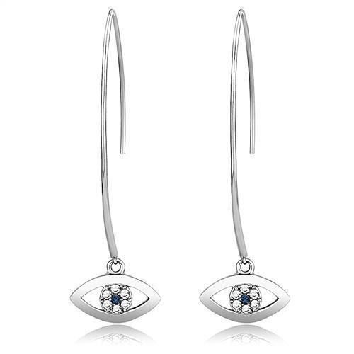 MATK3148 - High polished (no plating) Stainless Steel Earrings with Top Grade Crystal  in Montana