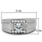 MATK314 - High polished (no plating) Stainless Steel Ring with AAA Grade CZ  in Clear