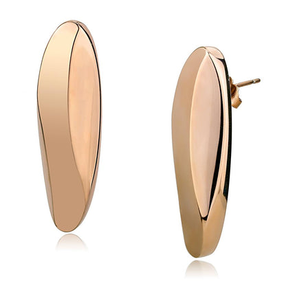 MATK3154 - IP Rose Gold(Ion Plating) Stainless Steel Earrings with No Stone