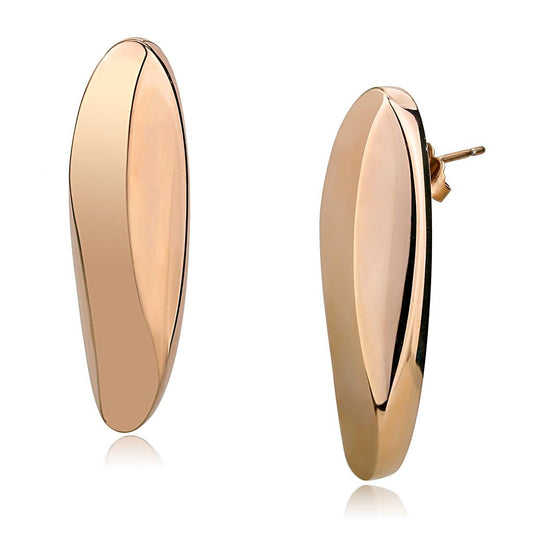 MATK3154 - IP Rose Gold(Ion Plating) Stainless Steel Earrings with No Stone