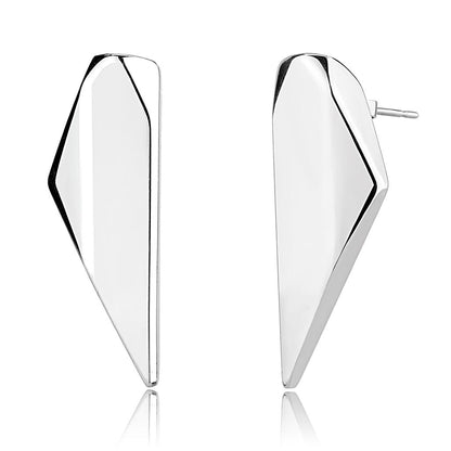 MATK3160 - Rhodium Stainless Steel Earrings with No Stone