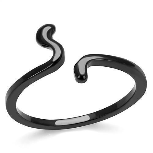 MATK3164 - IP Black(Ion Plating) Stainless Steel Ring with No Stone