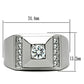 MATK317 - High polished (no plating) Stainless Steel Ring with AAA Grade CZ  in Clear