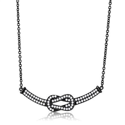 MATK3219 - IP Black(Ion Plating) Stainless Steel Chain Pendant with AAA Grade CZ  in Clear