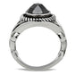 MATK322 - High polished (no plating) Stainless Steel Ring with AAA Grade CZ  in Black Diamond