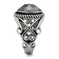 MATK322 - High polished (no plating) Stainless Steel Ring with AAA Grade CZ  in Black Diamond