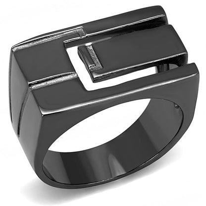 MATK3272 - IP Light Black  (IP Gun) Stainless Steel Ring with No Stone