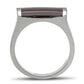 MATK327 - High polished (no plating) Stainless Steel Ring with Epoxy  in Brown