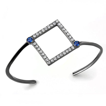 MATK3288 - IP Light Black  (IP Gun) Stainless Steel Bangle with Top Grade Crystal  in Montana