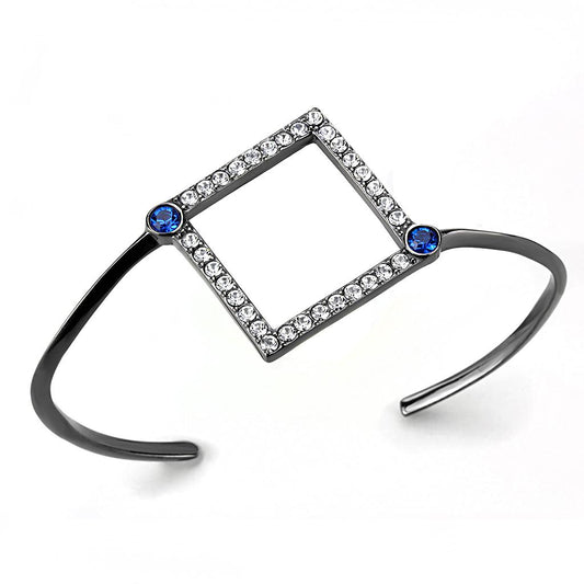 MATK3288 - IP Light Black  (IP Gun) Stainless Steel Bangle with Top Grade Crystal  in Montana