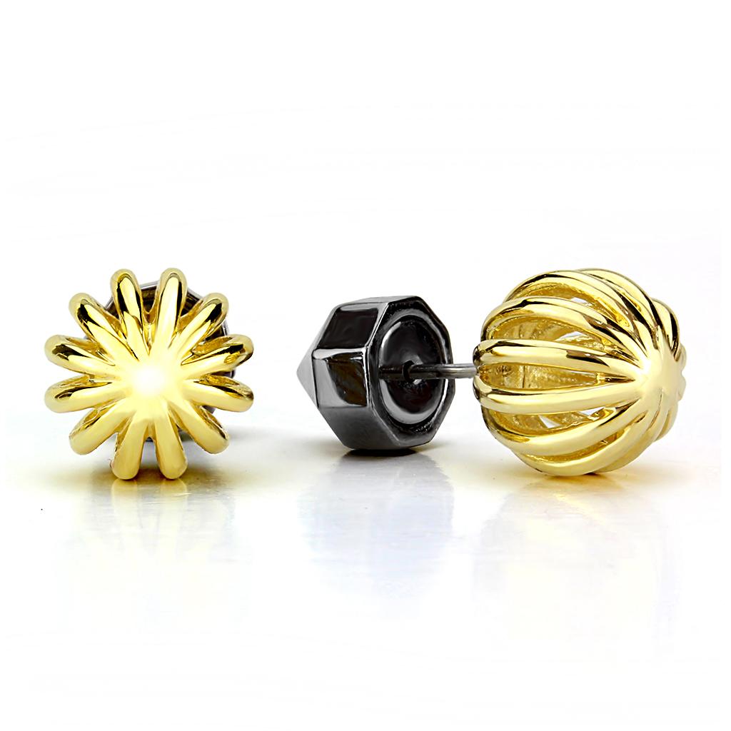 MATK3298 - IP Gold+ IP Black (Ion Plating) Stainless Steel Earrings with No Stone