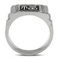 MATK329 - High polished (no plating) Stainless Steel Ring with Top Grade Crystal  in Clear