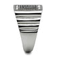 MATK329 - High polished (no plating) Stainless Steel Ring with Top Grade Crystal  in Clear
