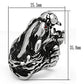 MATK330 - High polished (no plating) Stainless Steel Ring with Top Grade Crystal  in Ruby