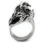 MATK330 - High polished (no plating) Stainless Steel Ring with Top Grade Crystal  in Ruby