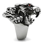 MATK330 - High polished (no plating) Stainless Steel Ring with Top Grade Crystal  in Ruby