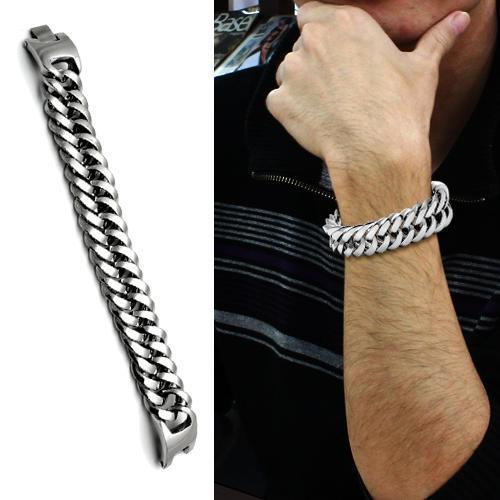 MATK340 - High polished (no plating) Stainless Steel Bracelet with No Stone