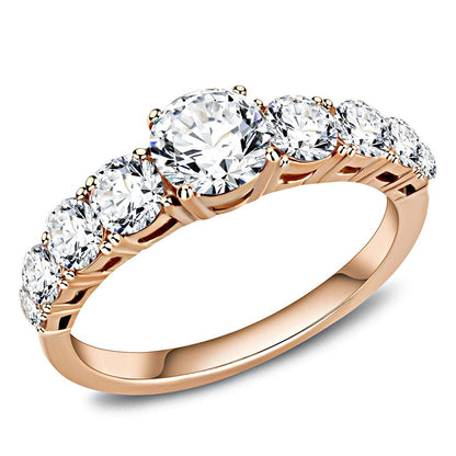 MATK3516 - IP Rose Gold(Ion Plating) Stainless Steel Ring with AAA Grade CZ  in Clear