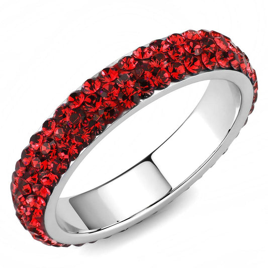MATK3536 - High polished (no plating) Stainless Steel Ring with Top Grade Crystal  in Siam