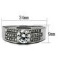 MATK354 - High polished (no plating) Stainless Steel Ring with AAA Grade CZ  in Clear