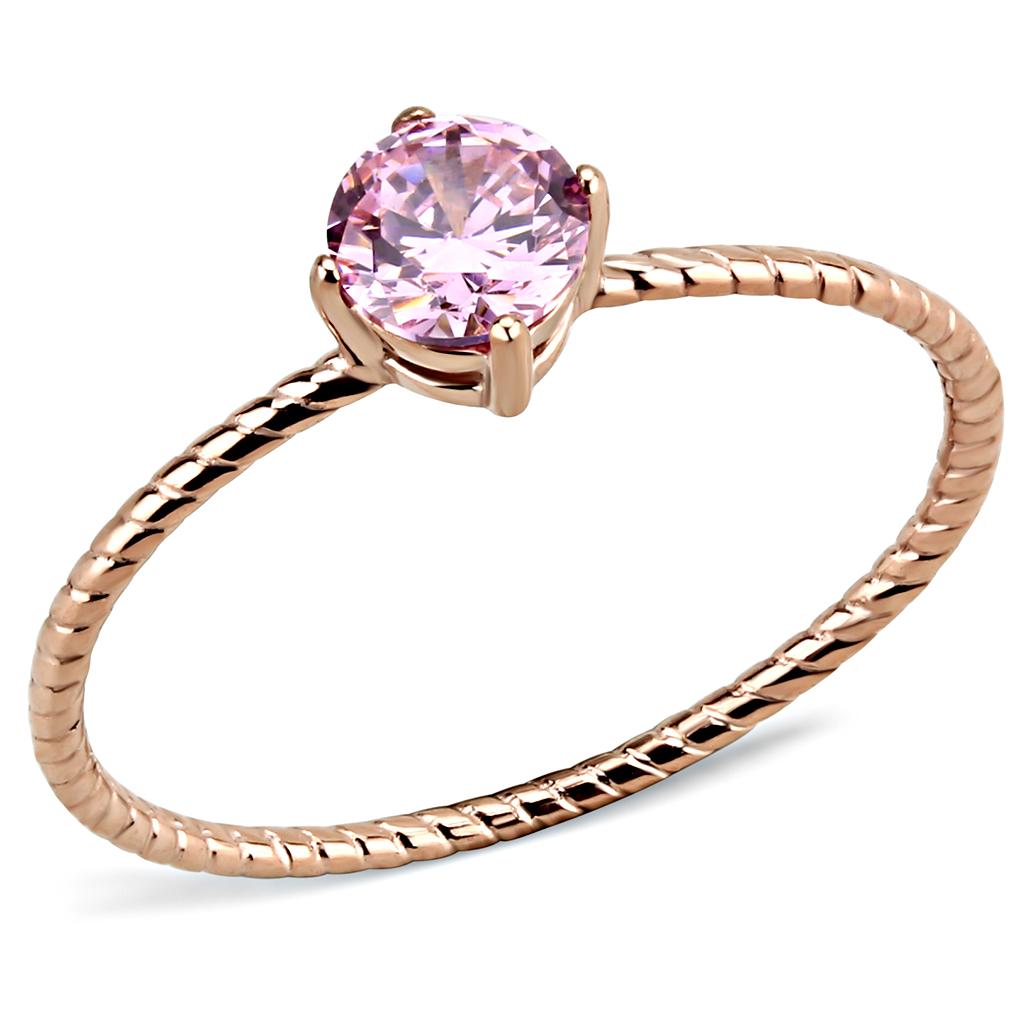 MATK3558 - IP Rose Gold(Ion Plating) Stainless Steel Ring with AAA Grade CZ  in Rose