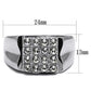 MATK359 - High polished (no plating) Stainless Steel Ring with Top Grade Crystal  in Clear