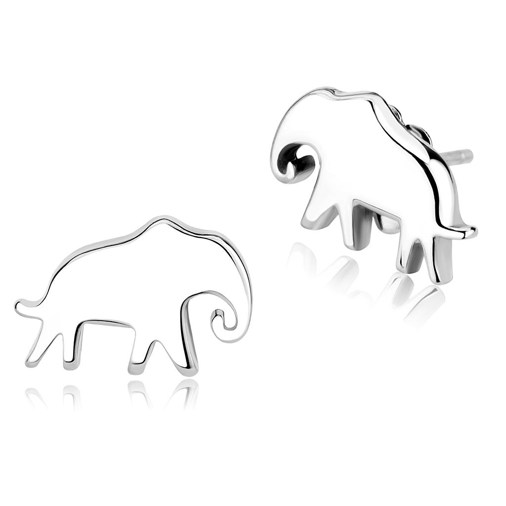 MATK3600 - High polished (no plating) Stainless Steel Earrings with No Stone