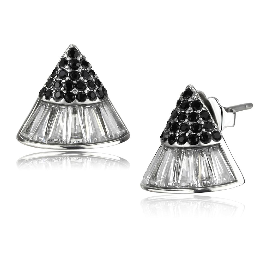 MATK3613 - No Plating Stainless Steel Earrings with AAA Grade CZ  in Clear
