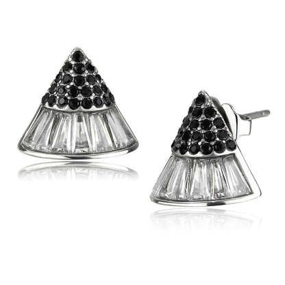 MATK3613 - No Plating Stainless Steel Earrings with AAA Grade CZ  in Clear